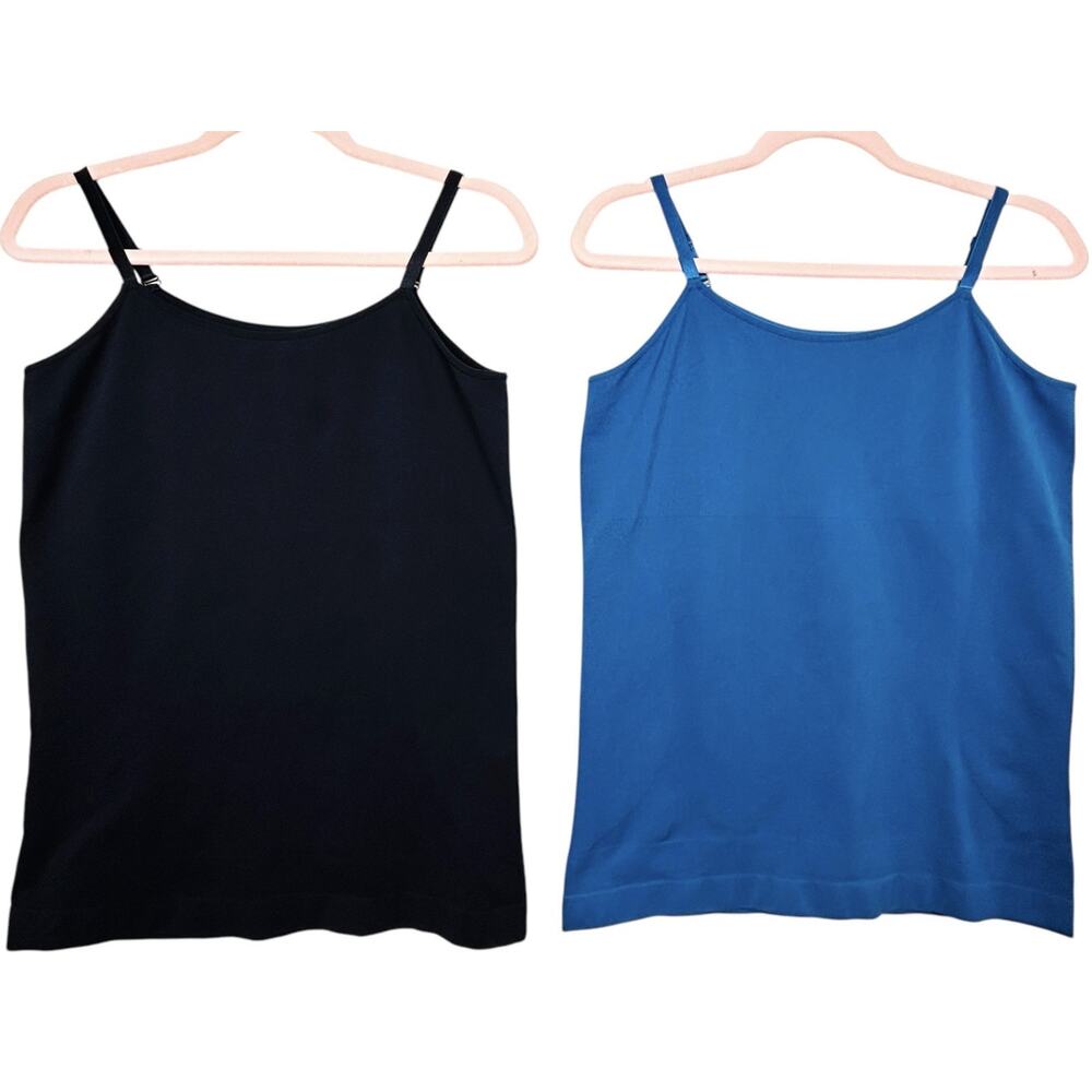 2 Shapermint Essentials Cami Tops 4XL Blue And Black Scoop Neck Never Worn